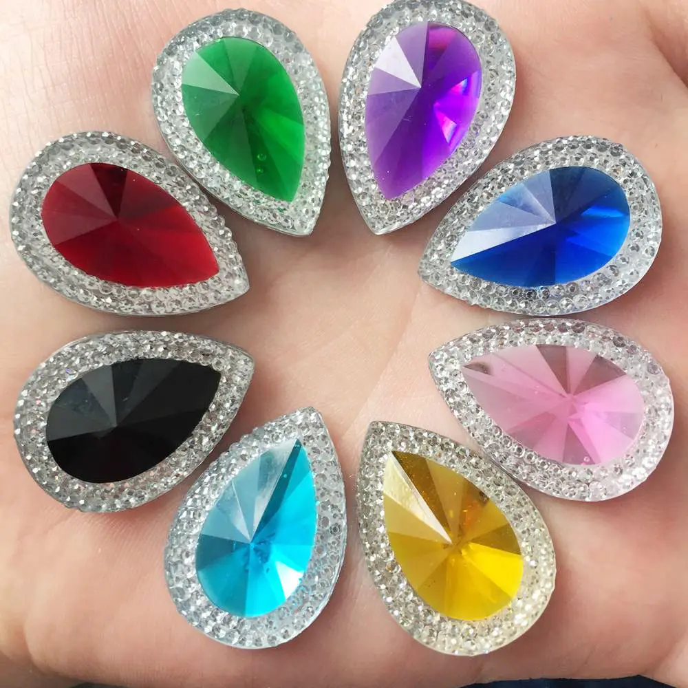 DIY 50PCS Drop Resin 18mm*25mm Flatback Rhinestone Wedding Button Applique Craft R23*5
DIY 50PCS Drop Resin 18mm*25mm Flatback Rhinestone Wedding Button Applique Craft R23*5