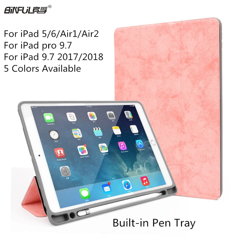 BinFul Newest PU Leather Flip Smart Cover For Apple iPad 5 6 Air 1 2 pro 9.7 Pen Trap Canvas Texture Case For New iPad 2017 2018
BinFul Newest PU Leather Flip Smart Cover For Apple iPad 5 6 Air 1 2 pro 9.7 Pen Trap Canvas Texture Case For New iPad 2017 2018