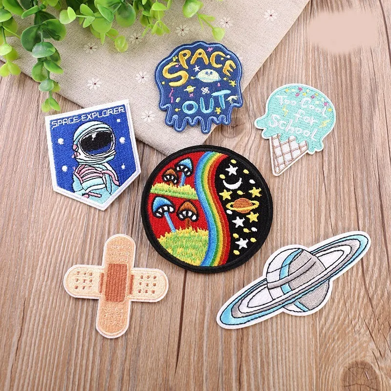 PGY 1pcs Band-aid Plant UFO Embroidery Patches Clothing DIY Astronaut Appliques Clothes Stickers Ice cream Iron on Space Badge
PGY 1pcs Band-aid Plant UFO Embroidery Patches Clothing DIY Astronaut Appliques Clothes Stickers Ice cream Iron on Space Badge
