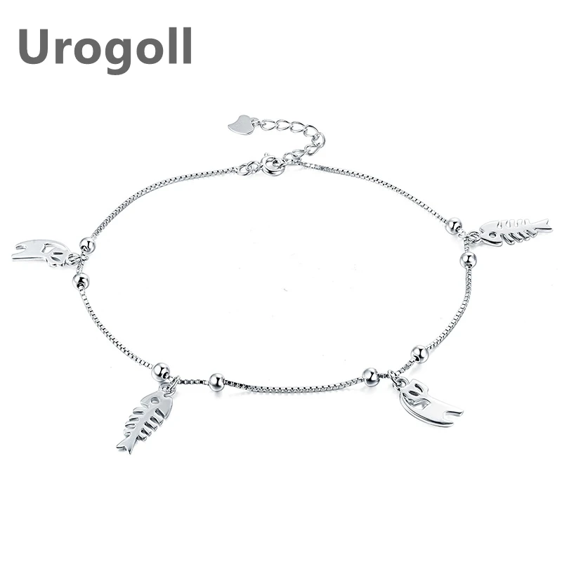 Fashion Pure 925 Sterling Silver Anklet Cat And Fish Bone Round Bead Anklets For Women Ankle Bracelet Foot Chain Girl Jewelry
Fashion Pure 925 Sterling Silver Anklet Cat And Fish Bone Round Bead Anklets For Women Ankle Bracelet Foot Chain Girl Jewelry