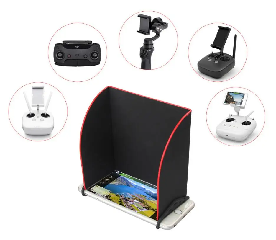 7.9 inch / 5.5 inch Monitor Tablet Phone Sun Hood Remote Controller Sunshade for DJI Mavic Drone Spark Phantom Inspire M600 Osmo
7.9 inch / 5.5 inch Monitor Tablet Phone Sun Hood Remote Controller Sunshade for DJI Mavic Drone Spark Phantom Inspire M600 Osmo
