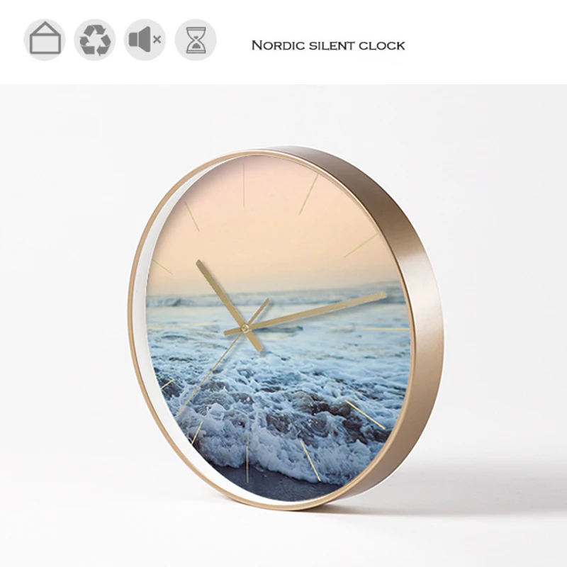 Metal Wall Clock Modern Design 12 inch Quartz Saat Romantic Sea Silent Large High Quality Watch for Study Room Wall Decor
Metal Wall Clock Modern Design 12 inch Quartz Saat Romantic Sea Silent Large High Quality Watch for Study Room Wall Decor