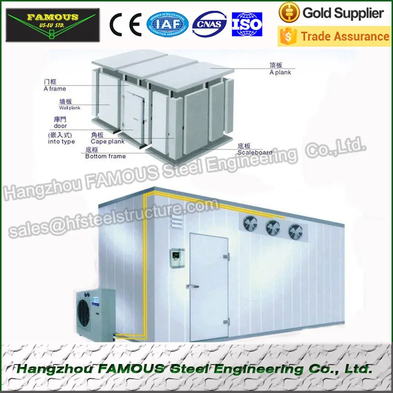Quick Freezing Cold Room Made of Floor Panel and Polyurethane Injected Sandwich Panel Wall Roof
Quick Freezing Cold Room Made of Floor Panel and Polyurethane Injected Sandwich Panel Wall Roof