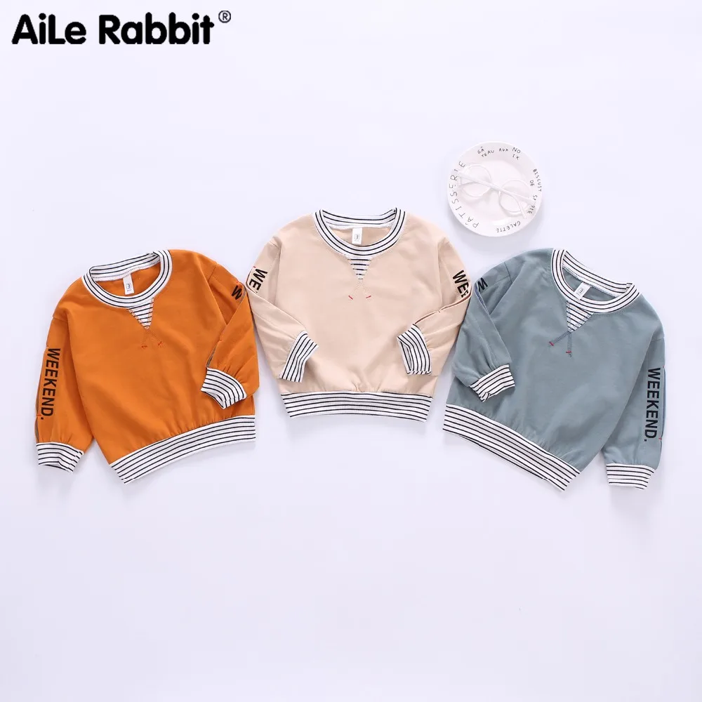 AiLe Rabbit 2019 Spring and Autumn New Stripe Round Neck Letter Fashion Personality Sweater T-Shirt Kids Clothes
AiLe Rabbit 2019 Spring and Autumn New Stripe Round Neck Letter Fashion Personality Sweater T-Shirt Kids Clothes