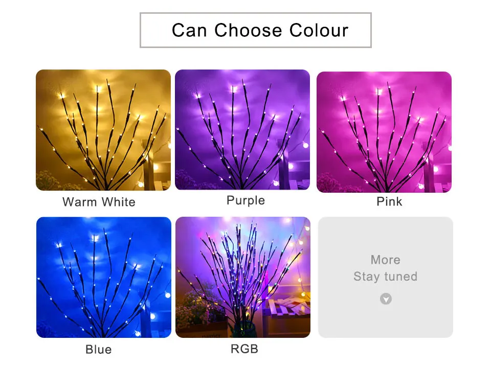 20 LEDs Table Decor Twig Lights 5 Colors (3)