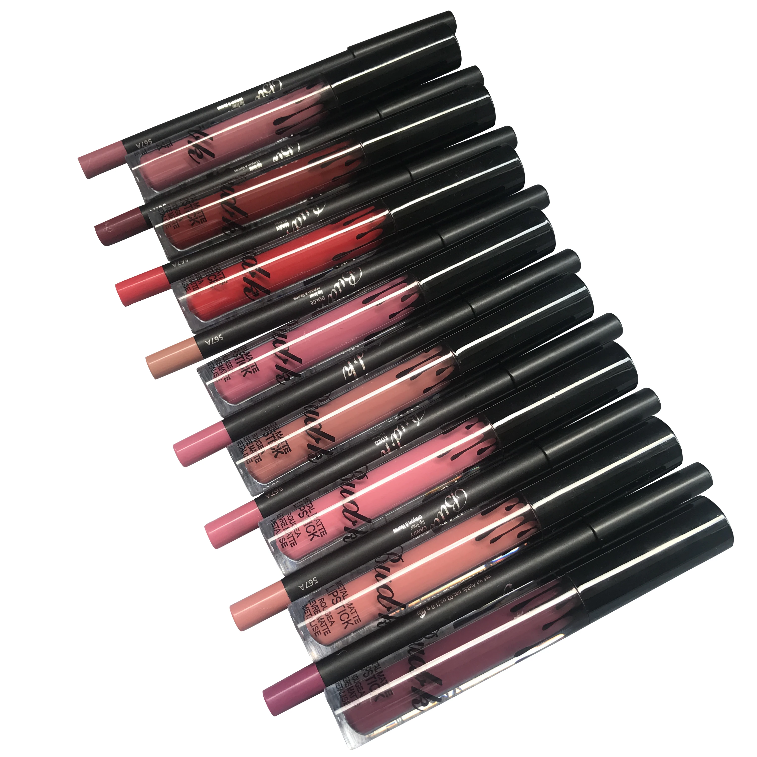 

BUD K matte lipstick+lips pencil long-lasting liquid lipsticks set lip goss makeup candy k me lipkit batom 20pcs/lot