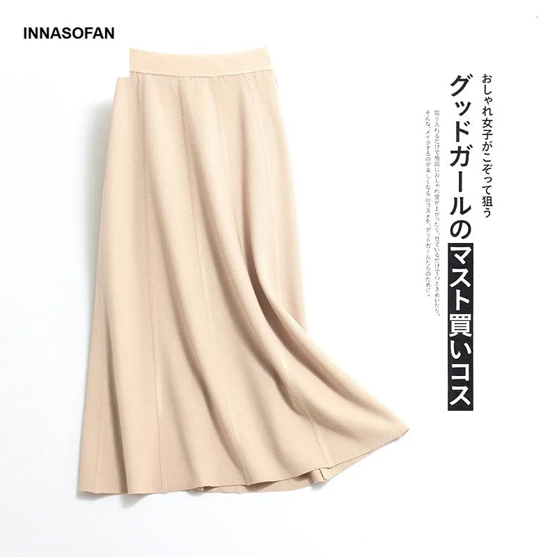 INNASOFAN knitted long skirt Women's spring-summer skirt high waist Euro-American fashionable elegant skirt solid color
INNASOFAN knitted long skirt Women's spring-summer skirt high waist Euro-American fashionable elegant skirt solid color