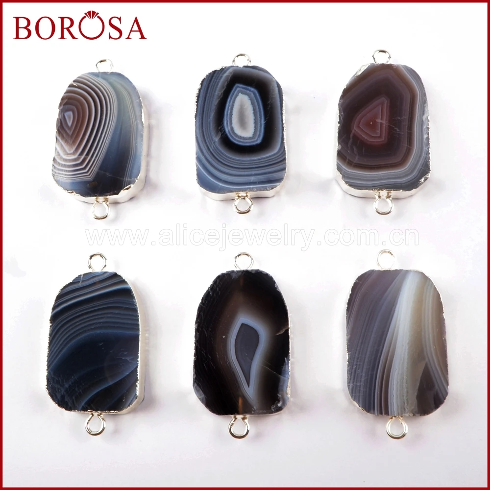 BOROSA New Design 5/10PCS Silver Color Botswana Agates Druzy Connector Double Charms Druzy Jewelry for Bracelet/Necklace S1637
BOROSA New Design 5/10PCS Silver Color Botswana Agates Druzy Connector Double Charms Druzy Jewelry for Bracelet/Necklace S1637