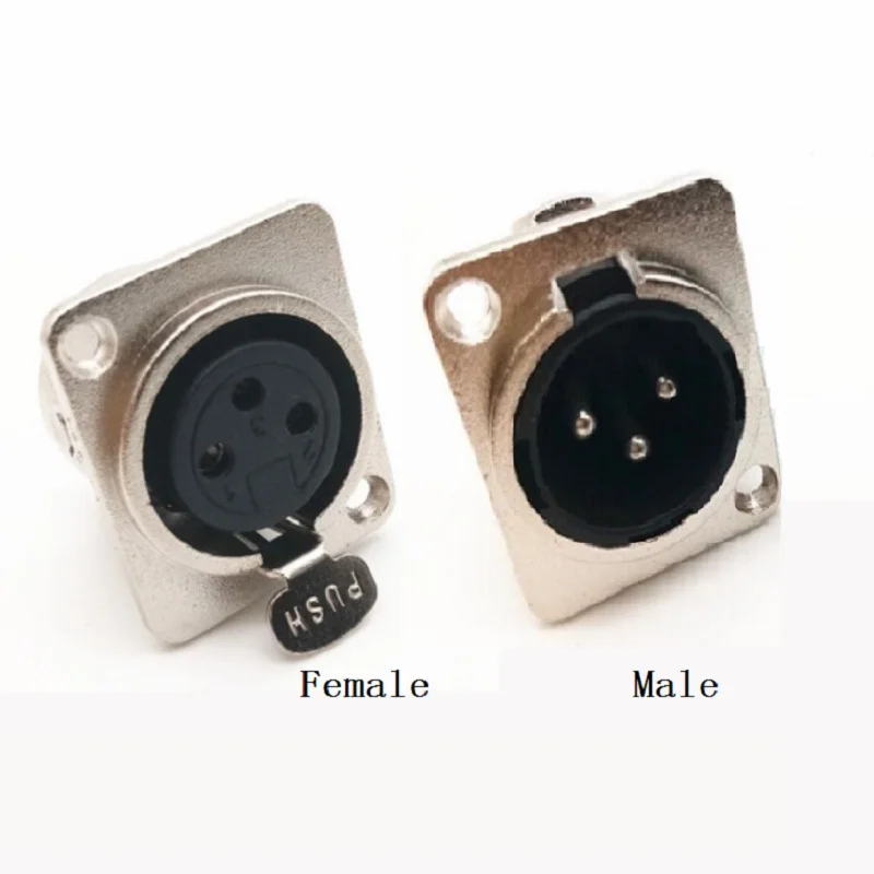 XLR connector 3PIN Male Female Socket Panel Chassis Metal square Microphone jack Wire Connector XLR jack
XLR connector 3PIN Male Female Socket Panel Chassis Metal square Microphone jack Wire Connector XLR jack