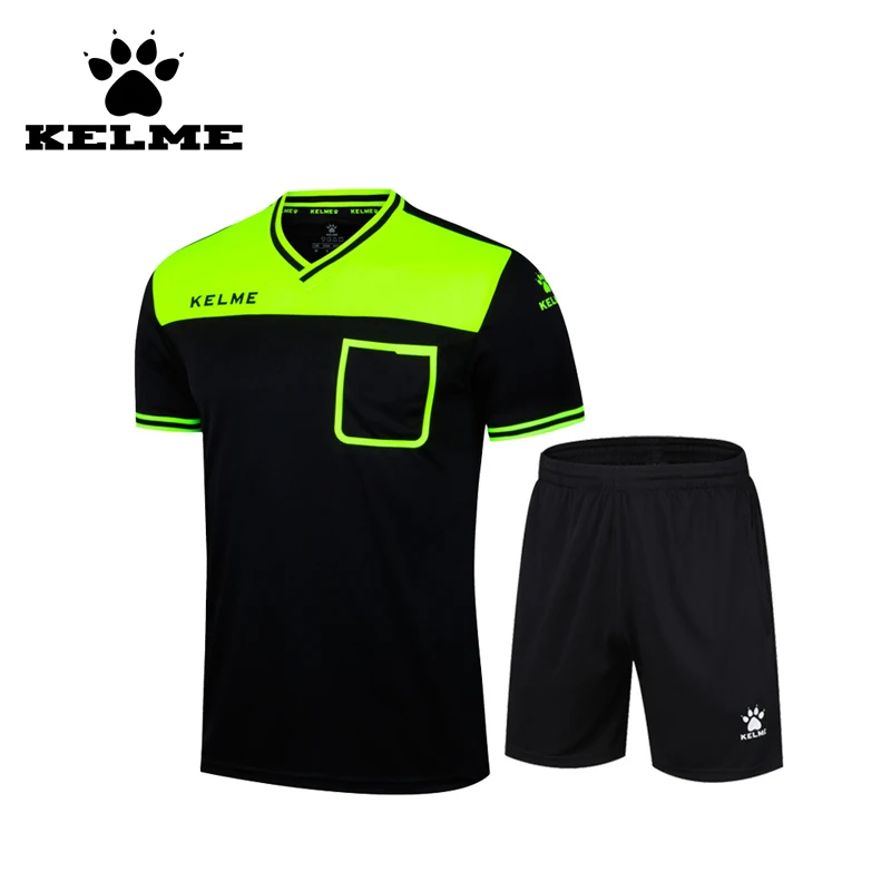 Image KELME 2016 Soccer Referee Jersey Suit Blank Professional Competition Referee Clothing Custom Judge Uniform Short Tracksuits 69