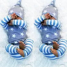 Outono Inverno Roupas Infantis Definir Bebê Recém-nascido Roupa do Menino Da Menina Tops de Manga Longa Listrada + Calças Chapéu 3 pcs Outfit conjunto(China)