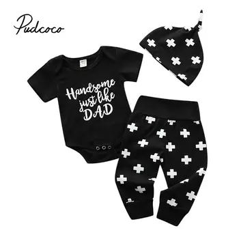 3Pcs Newborn Infant Baby Boy clothes set Add Symbol O-Neck Short Sleeve Romper+Long Pant+Hat outfit clothes set Handsome Dad
3Pcs Newborn Infant Baby Boy clothes set Add Symbol O-Neck Short Sleeve Romper+Long Pant+Hat outfit clothes set Handsome Dad