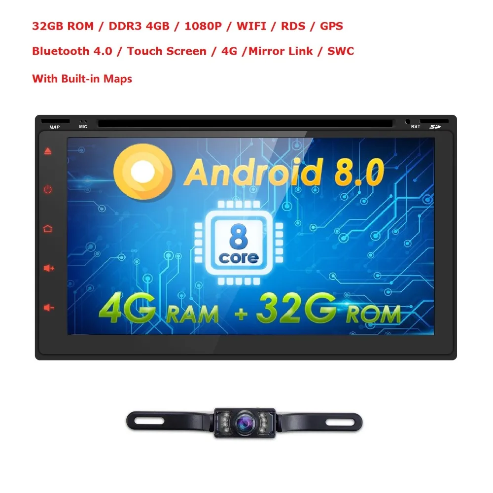 4+32 CarDVD Radio 7"Android8.0 HD Player Touch Screen Digital Display Bluetooth Multimedia USB 2din Autoradio Car Backup Monitor
4+32 CarDVD Radio 7"Android8.0 HD Player Touch Screen Digital Display Bluetooth Multimedia USB 2din Autoradio Car Backup Monitor