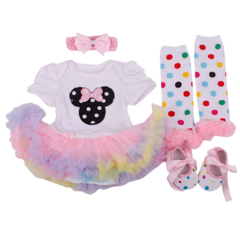 

4PCS My 1st Easter Newborn Baby Girl Clothes Romper Cotton Infant baby Tutu Dress Jumpsuit bebe Clothing Costume Outfits