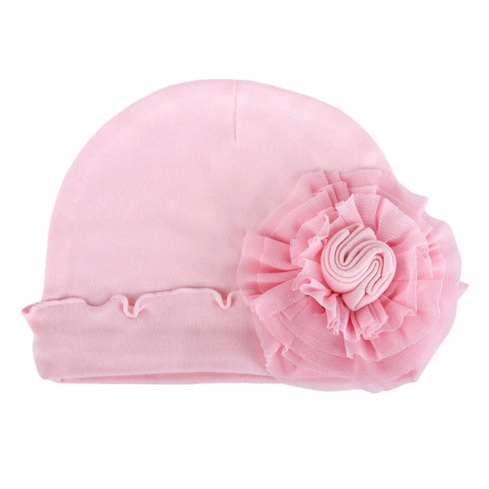 

Janedream Fashion Newborn Hospital Hat Infant Baby Cap with Big Bow Soft Cute Flower Nursery Beanie 0-12 Months Pink Hats#261923