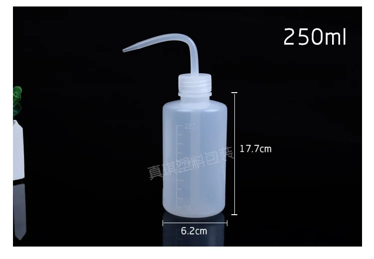 Фото 250ml plastic wash bottle with scale Curved mouth Chemical laboratory supplies 5pcs | Канцтовары для офиса и дома