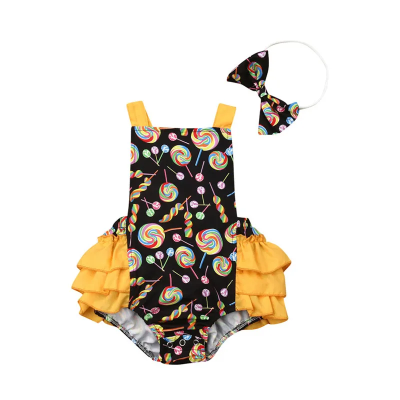 0-24M Cute Newborn Clothes Baby Girl Sets Lollipop Printed Sling Romper Ruffles Backless Sunsuit Headband 2Pcs Baby Girl Outfits
0-24M Cute Newborn Clothes Baby Girl Sets Lollipop Printed Sling Romper Ruffles Backless Sunsuit Headband 2Pcs Baby Girl Outfits