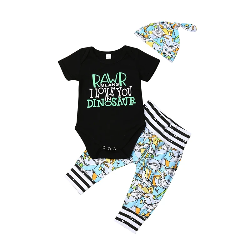 Fashion Newborn Infant Baby Boys Clothing Set Dinosaur Outfits Clothes Romper Tops+Pants+Hat Set Baby Boys Clothes Toddler Sets
Fashion Newborn Infant Baby Boys Clothing Set Dinosaur Outfits Clothes Romper Tops+Pants+Hat Set Baby Boys Clothes Toddler Sets