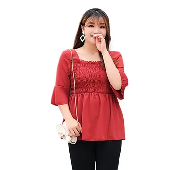 Women Clothing Summer Blouse Elastic Square Collar Three Quarter Chiffon Shirts Ladies Tops TB2026
Women Clothing Summer Blouse Elastic Square Collar Three Quarter Chiffon Shirts Ladies Tops TB2026