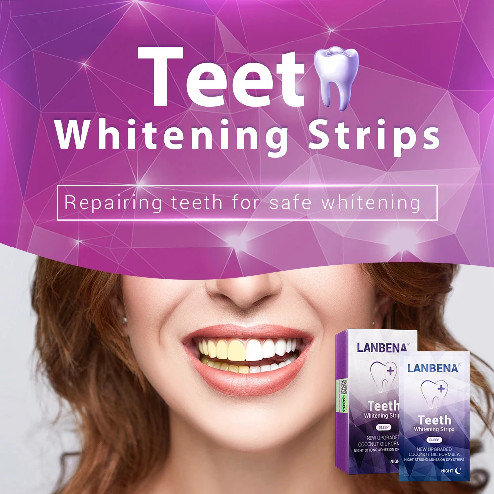 LANBENA Teeth Whitening Strips For Night Oral Hygiene Teeth Veneers White Strips Removes Plaque Stains Easy Carry 7 Pairs / Box
LANBENA Teeth Whitening Strips For Night Oral Hygiene Teeth Veneers White Strips Removes Plaque Stains Easy Carry 7 Pairs / Box