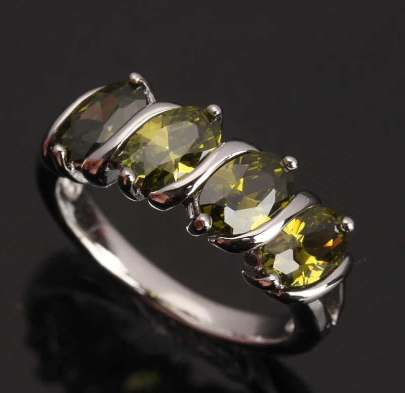Elegant 4 Eggform Shape Green Olive Peridot 925 Sterling Silver & Trendy Jewelry Ring Size 6 / 7 / 8 / 9 S0038
Elegant 4 Eggform Shape Green Olive Peridot 925 Sterling Silver & Trendy Jewelry Ring Size 6 / 7 / 8 / 9 S0038