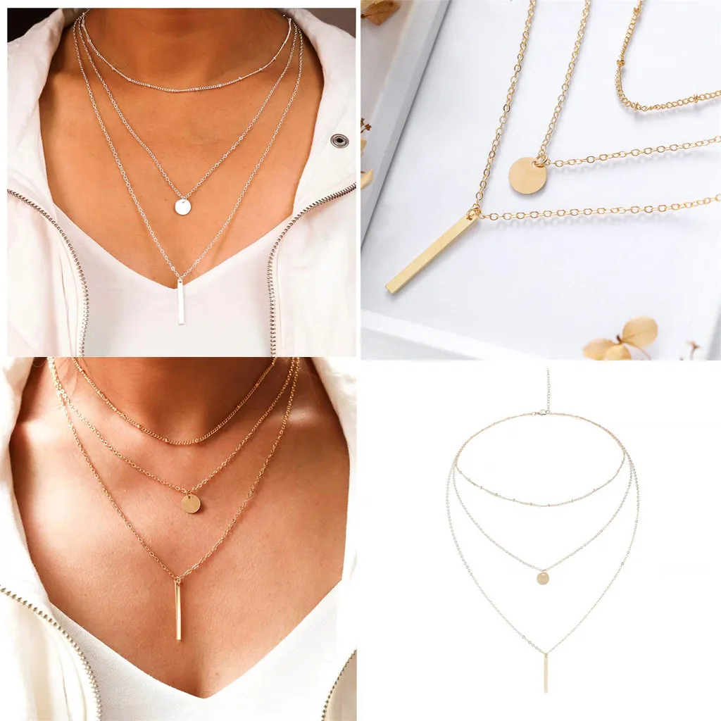 Fashion Popular Simple Sequins Metal Bar Temperament Multilayer Necklace Women Link Chain Gold/Silver Necklace for Women Jewelry
Fashion Popular Simple Sequins Metal Bar Temperament Multilayer Necklace Women Link Chain Gold/Silver Necklace for Women Jewelry