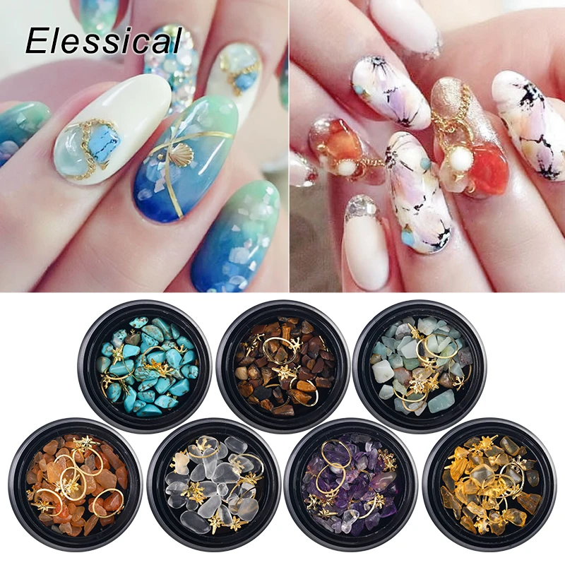 Elessical Irregular Natural Stone Nail Art Natural Crystal Amethyst Turquoise Nail Decorations Gemstone Nail Rivet Stud Manicure
Elessical Irregular Natural Stone Nail Art Natural Crystal Amethyst Turquoise Nail Decorations Gemstone Nail Rivet Stud Manicure