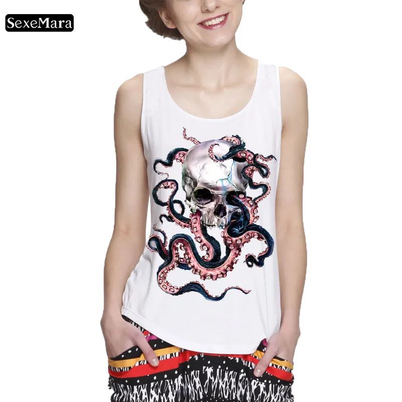 SexeMara funny women's vest patterned 3D squid claws and skull patterned print camisole punk Harajuku U-neck vest
SexeMara funny women's vest patterned 3D squid claws and skull patterned print camisole punk Harajuku U-neck vest