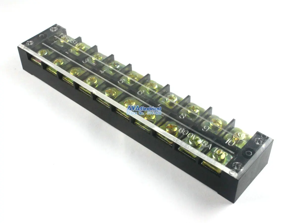 2 Pieces 600V 45A 10 Position Electric Terminal Block Strip Cable Connector TB-4510
2 Pieces 600V 45A 10 Position Electric Terminal Block Strip Cable Connector TB-4510