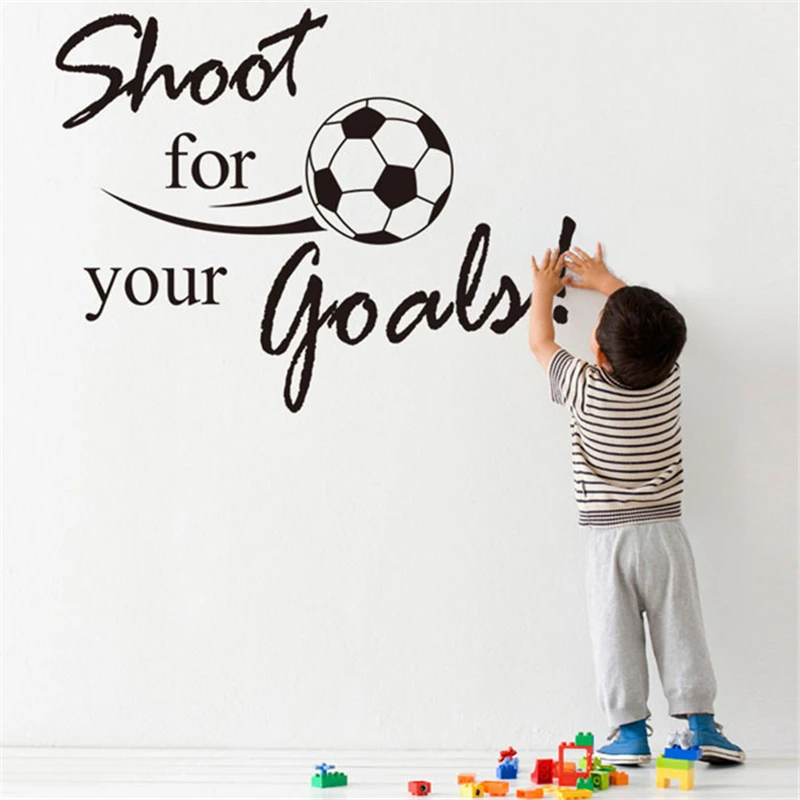 

New Shoot For Your Goals Football Soccer Removable Decal Wall Sticker Home Decor Adhesive wall paper children's wallpapers