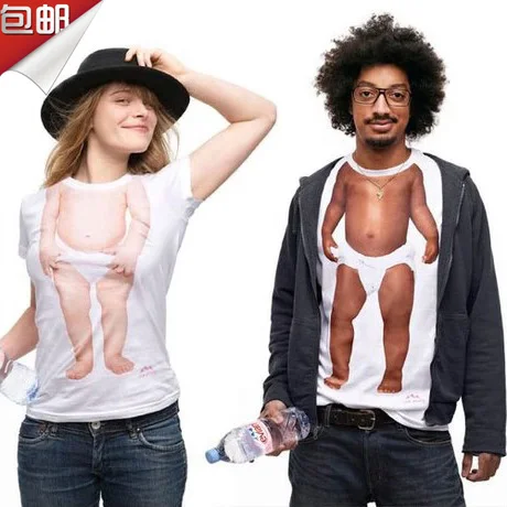 Free Shipping New Fashion Creative Babybody Print Amusing 3d t shirt Women's And Men's Comfortable Cotton T-shirt Couple T-shirt
Free Shipping New Fashion Creative Babybody Print Amusing 3d t shirt Women's And Men's Comfortable Cotton T-shirt Couple T-shirt