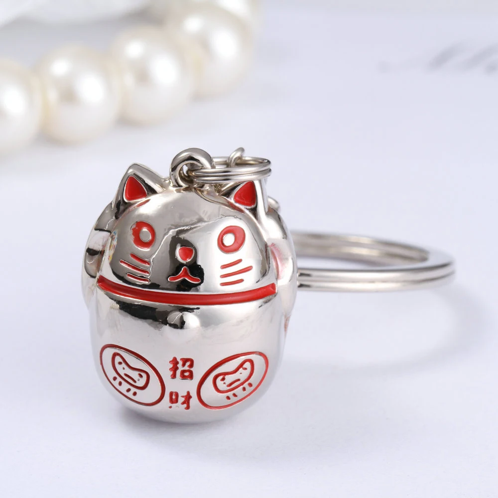 3d Animal Keychain Chinese Character Lucky Cat Key Chain Silver Metal Key Ring Bag Accessories With Gift Box
3d Animal Keychain Chinese Character Lucky Cat Key Chain Silver Metal Key Ring Bag Accessories With Gift Box