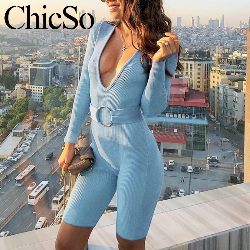 MissyChilli Long sleeve knitted black playsuit Women elegant bodycon v neck short jumpsuit Autumn sexy party club female romper
MissyChilli Long sleeve knitted black playsuit Women elegant bodycon v neck short jumpsuit Autumn sexy party club female romper