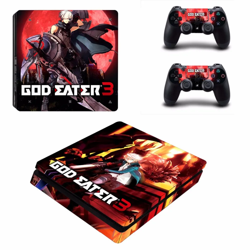 Game God Eater 3 PS4 Slim Skin Sticker Vinyl For Sony PlayStation 4 Console and 2 Controllers Decal | Электроника