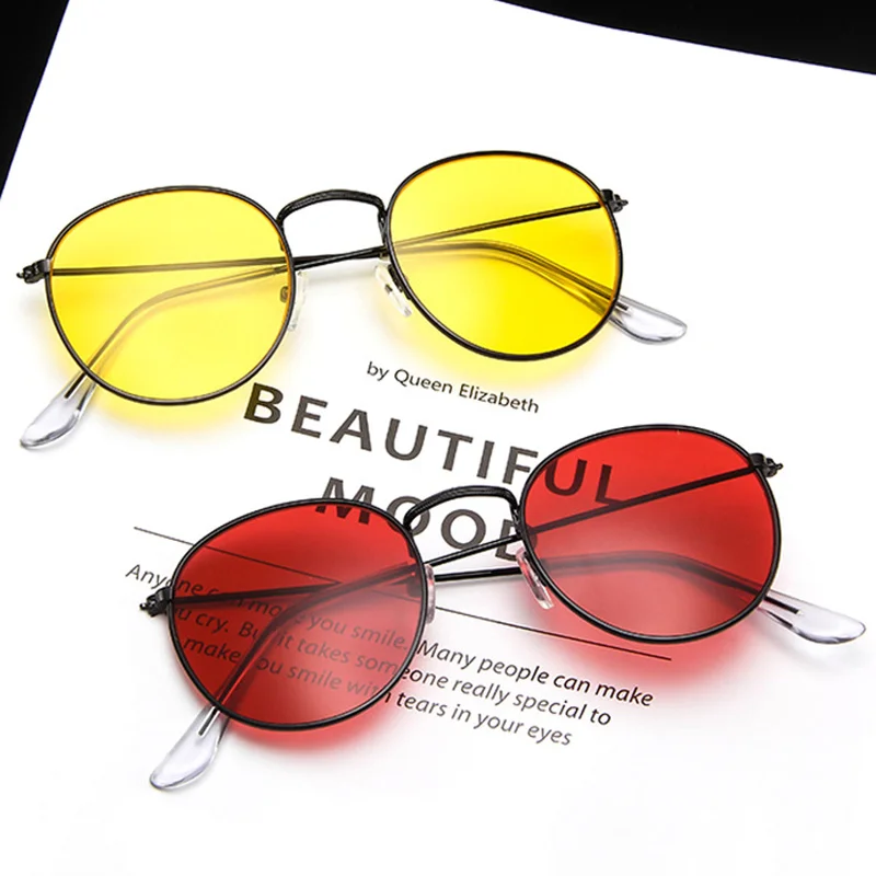Retro Round Sunglasses Women Brand Designer Red Yellow Sun Glasses For Womens Alloy Frame Mirror Sunglass Female Shades
Retro Round Sunglasses Women Brand Designer Red Yellow Sun Glasses For Womens Alloy Frame Mirror Sunglass Female Shades