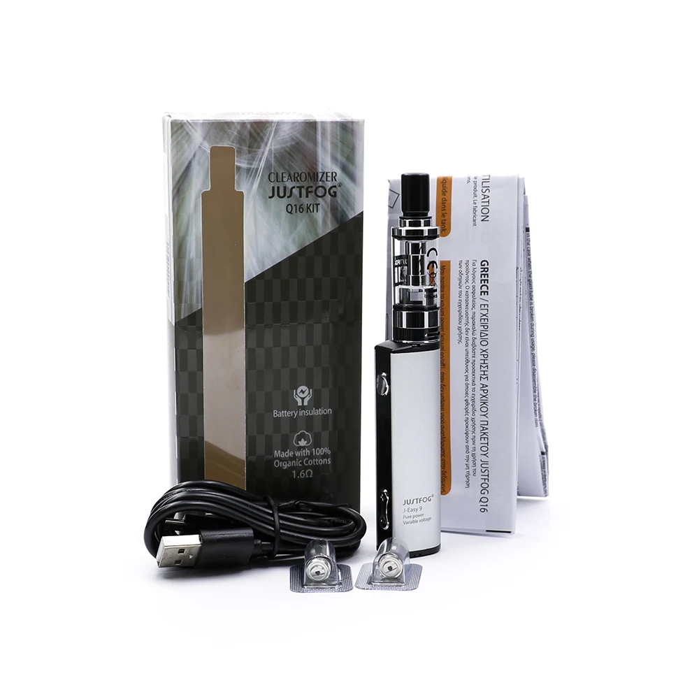 5pcs/lot Justfog Q16 Starter Kit with 900mAh J-Easy 9 battery new Electronic Cigarette Vape Pen Kit with 1.9ml Q16 clearomizer
