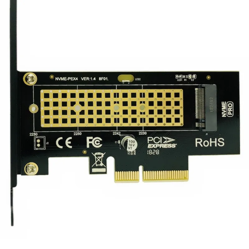 Переходник M.2 NVMe SSD NGFF к PCIE X4, карта M Key, поддержка PCI Express 3,0x4 2230-2280, размер m.2, полная скорость
Переходник M.2 NVMe SSD NGFF к PCIE X4, карта M Key, поддержка PCI Express 3,0x4 2230-2280, размер m.2, полная скорость