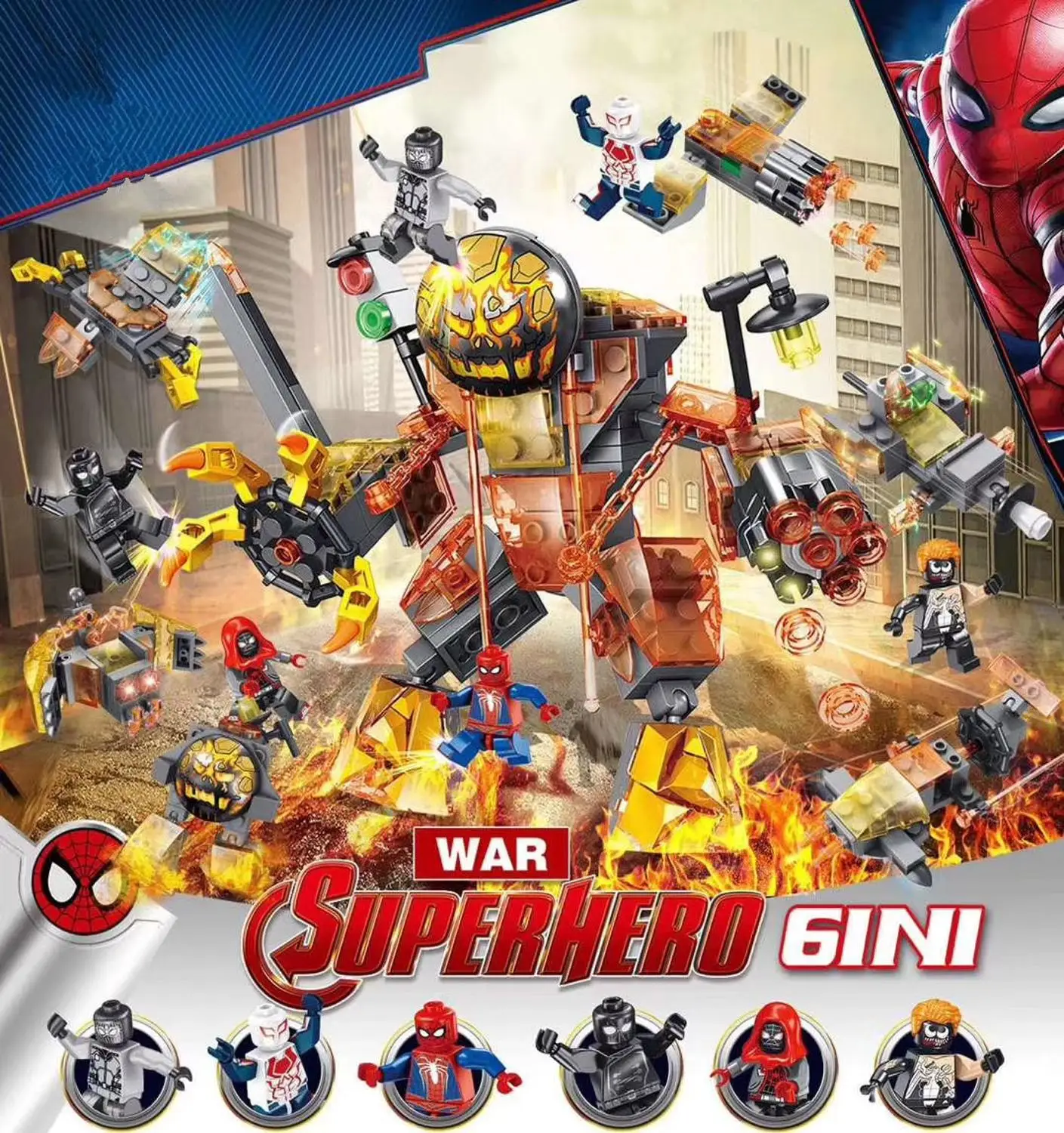 6Pcs Marvel Avengers Endgame Super Heroes Spiderman Venom Molten Figures Building Blocks Bricks Kids Toys Compatible With Lego
6Pcs Marvel Avengers Endgame Super Heroes Spiderman Venom Molten Figures Building Blocks Bricks Kids Toys Compatible With Lego
