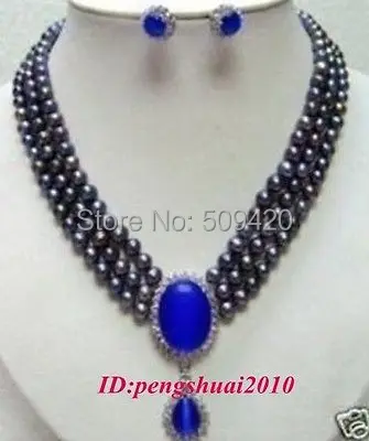Free Shipping >>>>Temperament 3 Strand Grey Pearl Blue Stone Pendant Women Necklace Earring Set
Free Shipping >>>>Temperament 3 Strand Grey Pearl Blue Stone Pendant Women Necklace Earring Set