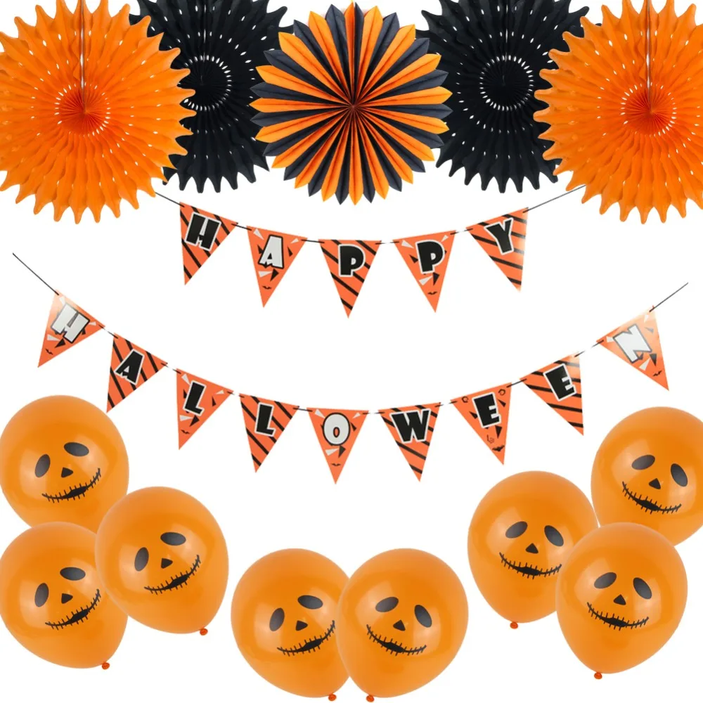 Halloween Party Decorations Set Face Balloons Happy Banner Fans Hallowmas Funny Black Orange Cute Decor 2018 New
Halloween Party Decorations Set Face Balloons Happy Banner Fans Hallowmas Funny Black Orange Cute Decor 2018 New