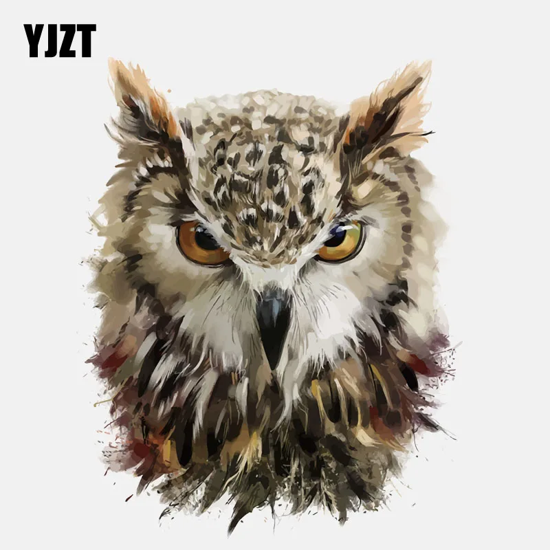 

YJZT 12.4CM*15.4CM Sharp Eyes Of The Owl PVC High Quality Car Sticker 11-01281