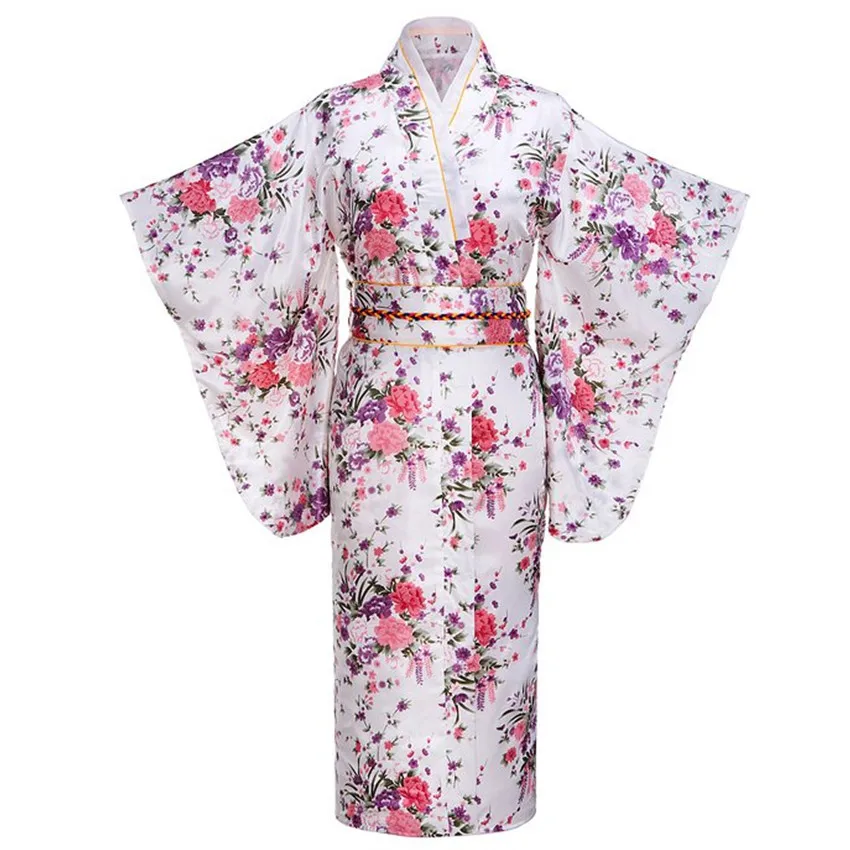 Fashion White Evening Dress Japanese Women Tradition Yukata Kimono With Obi Vintage Cosplay Costume One size
Fashion White Evening Dress Japanese Women Tradition Yukata Kimono With Obi Vintage Cosplay Costume One size