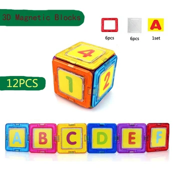 12pcs/set Magnetic Blocks Plastic Building Block 3D Magnetic Designer DIY Kids Toys Educational Model Building
12pcs/set Magnetic Blocks Plastic Building Block 3D Magnetic Designer DIY Kids Toys Educational Model Building