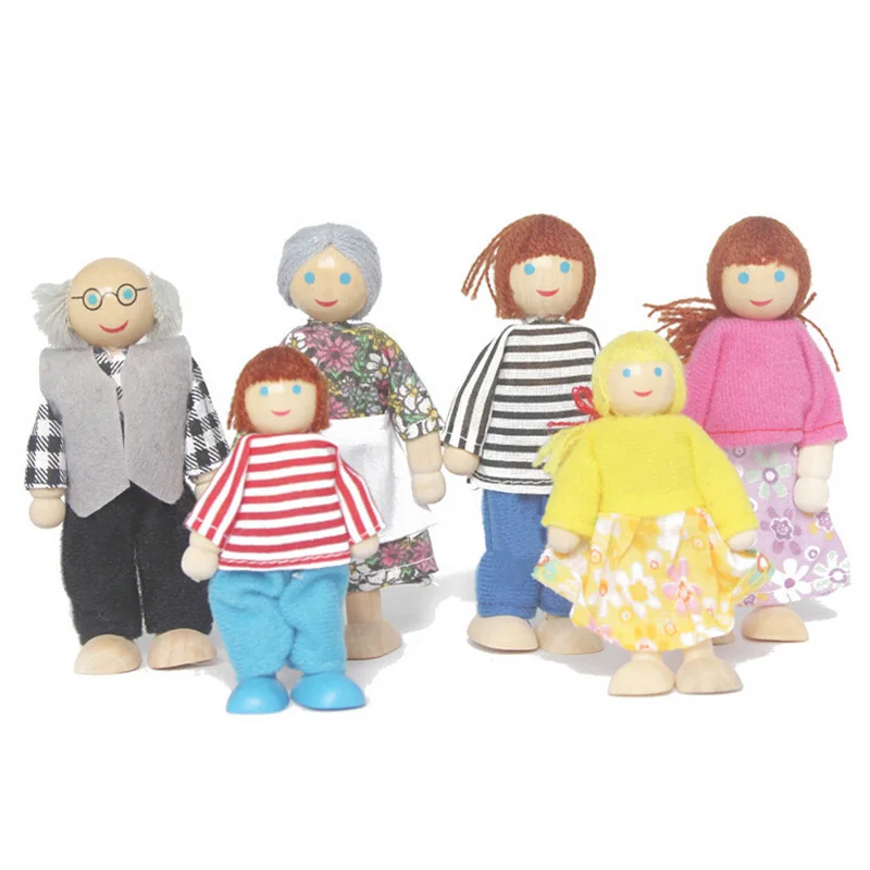 2019 Kids action toy a family of 6 people, rod end puppets, education toy family Dolls wooden human articular joint doll 11-257
2019 Kids action toy a family of 6 people, rod end puppets, education toy family Dolls wooden human articular joint doll 11-257
