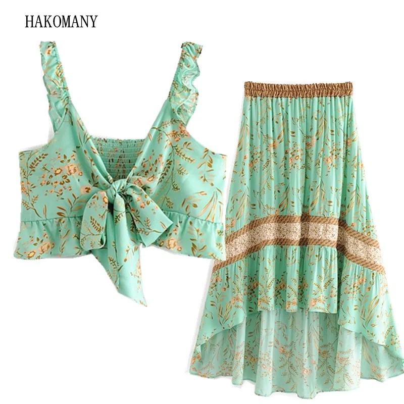 2019 Women Front Split Maxi Long Skirt 2 side Wear Camis Tops 2 Pieces Set Bow Tide Strap Polka Dot Bra Tank Top Crop Top
2019 Women Front Split Maxi Long Skirt 2 side Wear Camis Tops 2 Pieces Set Bow Tide Strap Polka Dot Bra Tank Top Crop Top