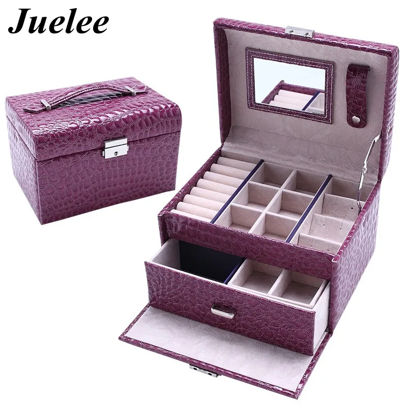 Leather Jewelry Box Large Capacity Storage Box Retro Handmade Multi Layer Jewelry Sorting Box with Handle
Leather Jewelry Box Large Capacity Storage Box Retro Handmade Multi Layer Jewelry Sorting Box with Handle