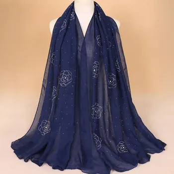 180*75Cm Plain Solid Color Beads Floral Viscose Scarf Ladies Bandana Pearl Shawls and Wraps Pashmina Sjaal Muslim Hijab Foulards
180*75Cm Plain Solid Color Beads Floral Viscose Scarf Ladies Bandana Pearl Shawls and Wraps Pashmina Sjaal Muslim Hijab Foulards