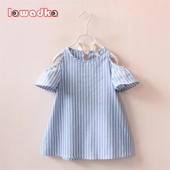 LAWADKA Summer Striped Kids Dresses For Girls Princess Gown