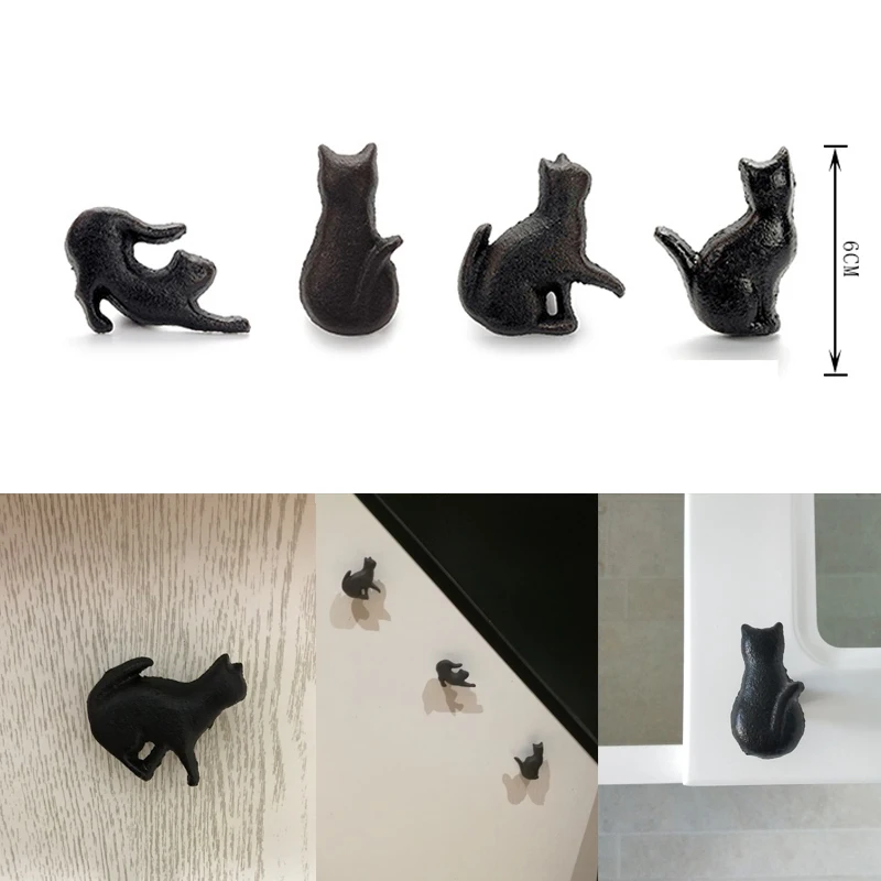 American Creative Wardrobe Drawer Small Handle Knobs Vintage Metal Black Matt Cast Iron Made Cute Cat Shape Cabinet Handle
American Creative Wardrobe Drawer Small Handle Knobs Vintage Metal Black Matt Cast Iron Made Cute Cat Shape Cabinet Handle