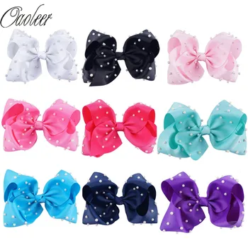 9pcs/lot 5"Boutique Hair Bows with White Pearls For Girls Grosgrain Ribbon Hair Clips High Quality Hair Accessories Kids Bowknot
9pcs/lot 5"Boutique Hair Bows with White Pearls For Girls Grosgrain Ribbon Hair Clips High Quality Hair Accessories Kids Bowknot